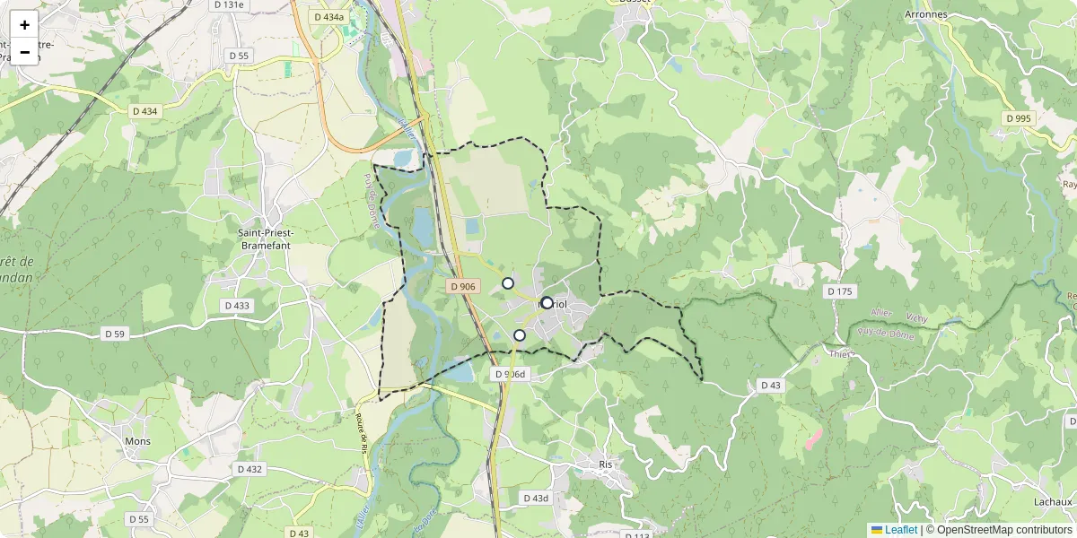 Carte du réseau de transport en commun à Mariol - lignes de bus et arrêts