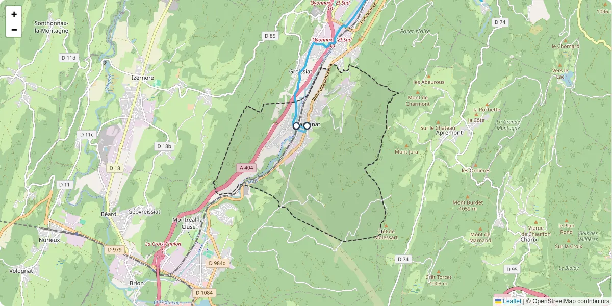 Carte du réseau de transport en commun à Martignat - lignes de bus et arrêts