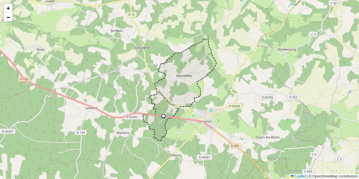 Carte du réseau de transport en commun à Masseilles - lignes de bus et arrêts