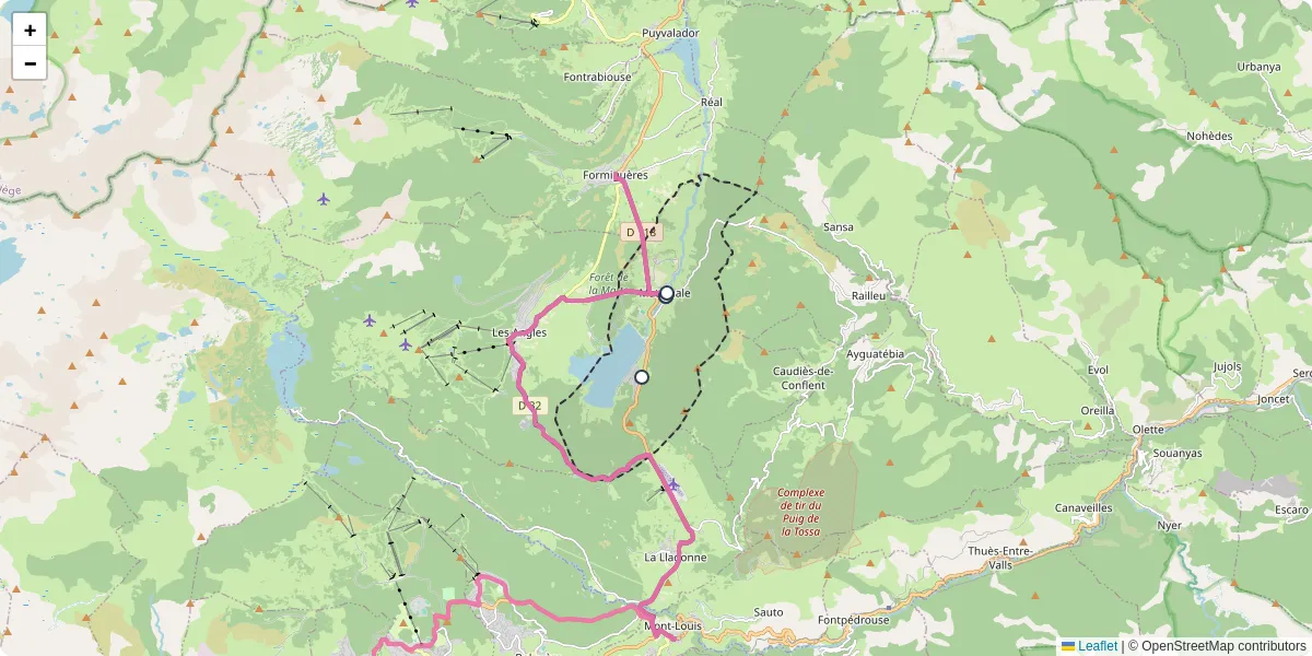 Carte du réseau de transport en commun à Matemale - lignes de bus et arrêts