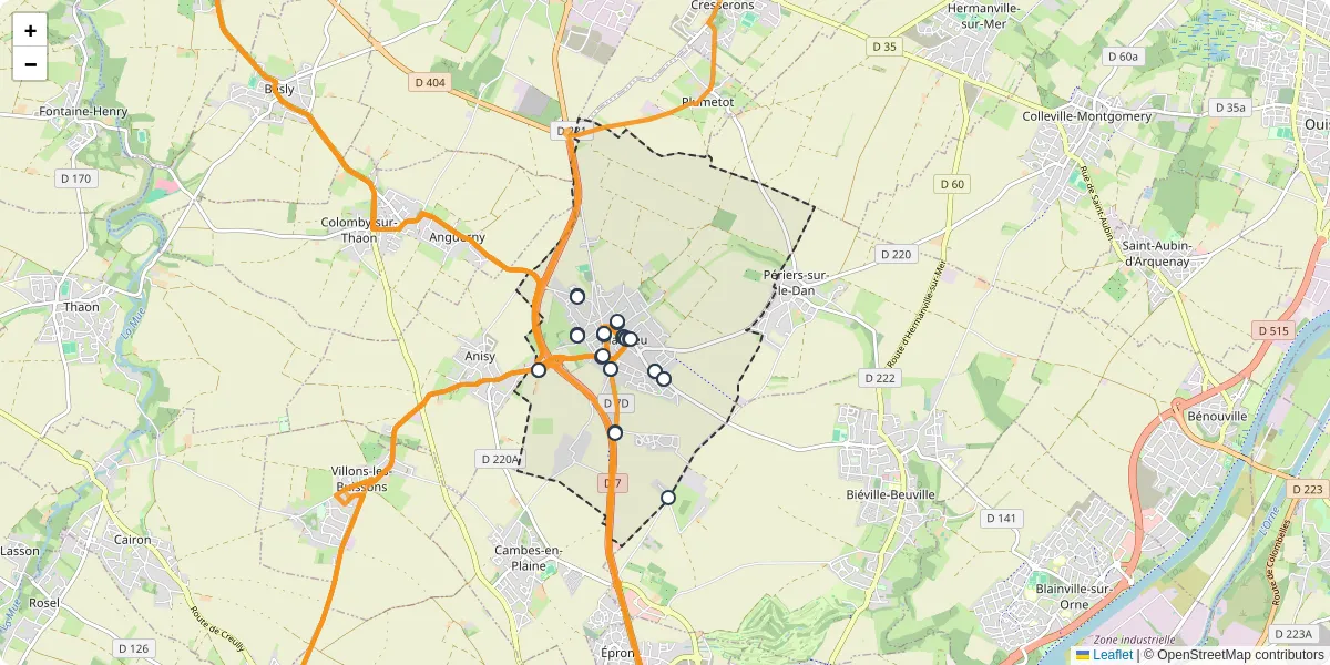 Carte du réseau de transport en commun à Mathieu - lignes de bus et arrêts
