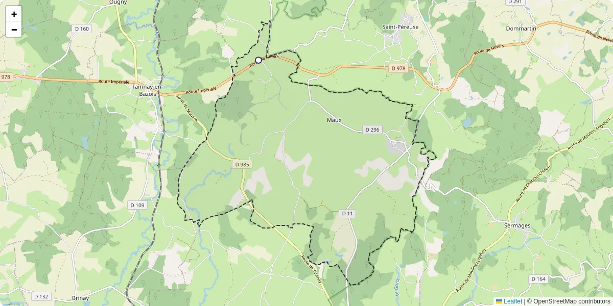 Carte du réseau de transport en commun à Maux - lignes de bus et arrêts