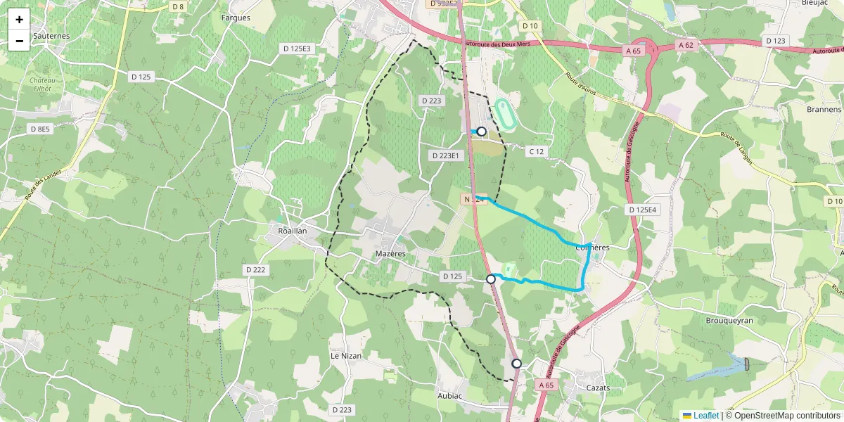Carte du réseau de transport en commun à Mazères - lignes de bus et arrêts