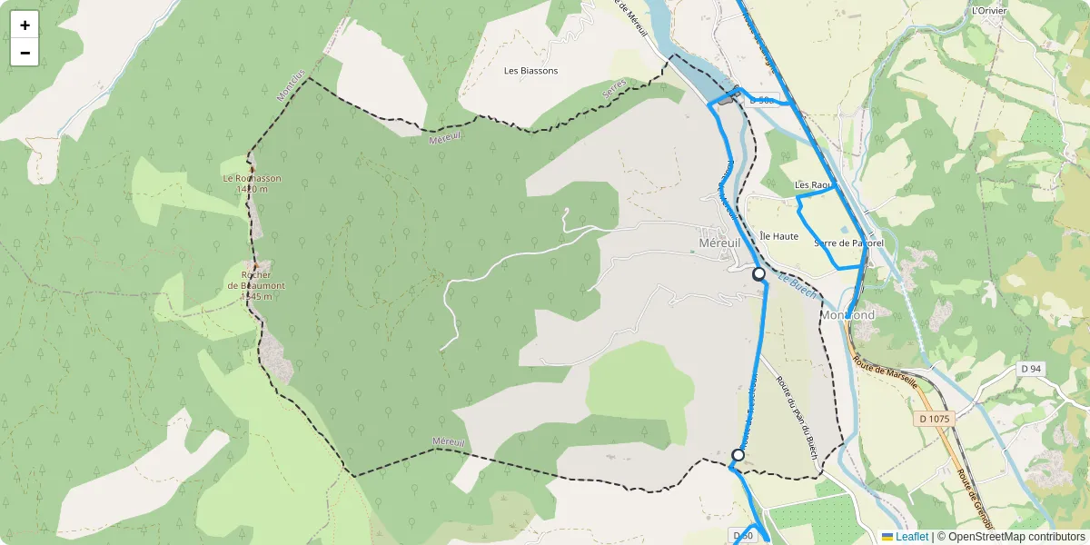 Carte du réseau de transport en commun à Méreuil - lignes de bus et arrêts
