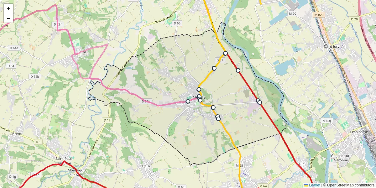 Carte du réseau de transport en commun à Merville - lignes de bus et arrêts