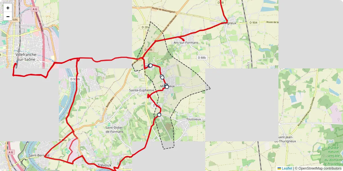 Carte du réseau de transport en commun à Misérieux - lignes de bus et arrêts