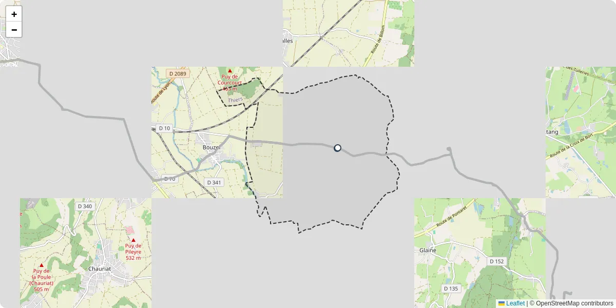Carte du réseau de transport en commun à Moissat - lignes de bus et arrêts