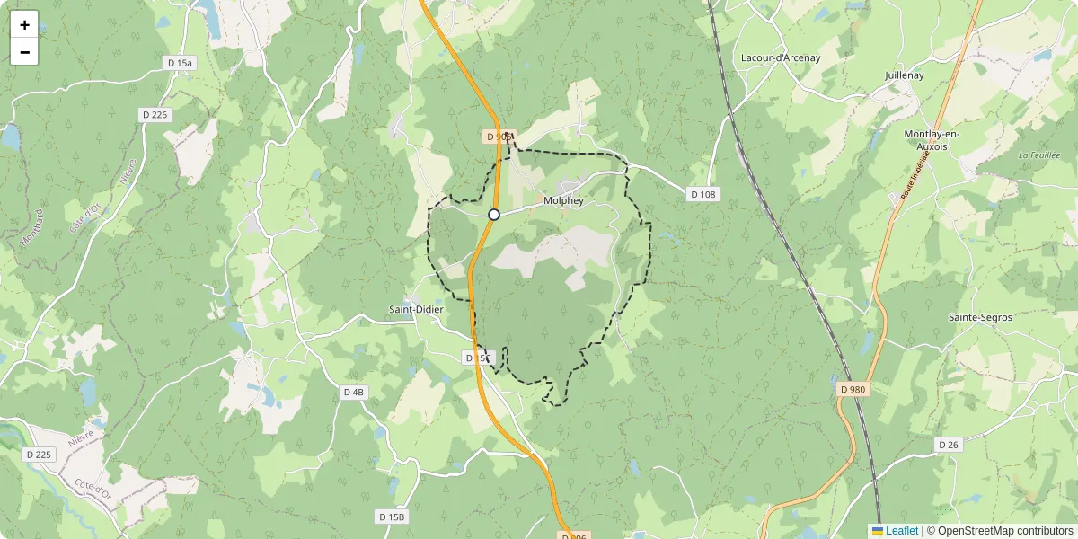 Carte du réseau de transport en commun à Molphey - lignes de bus et arrêts
