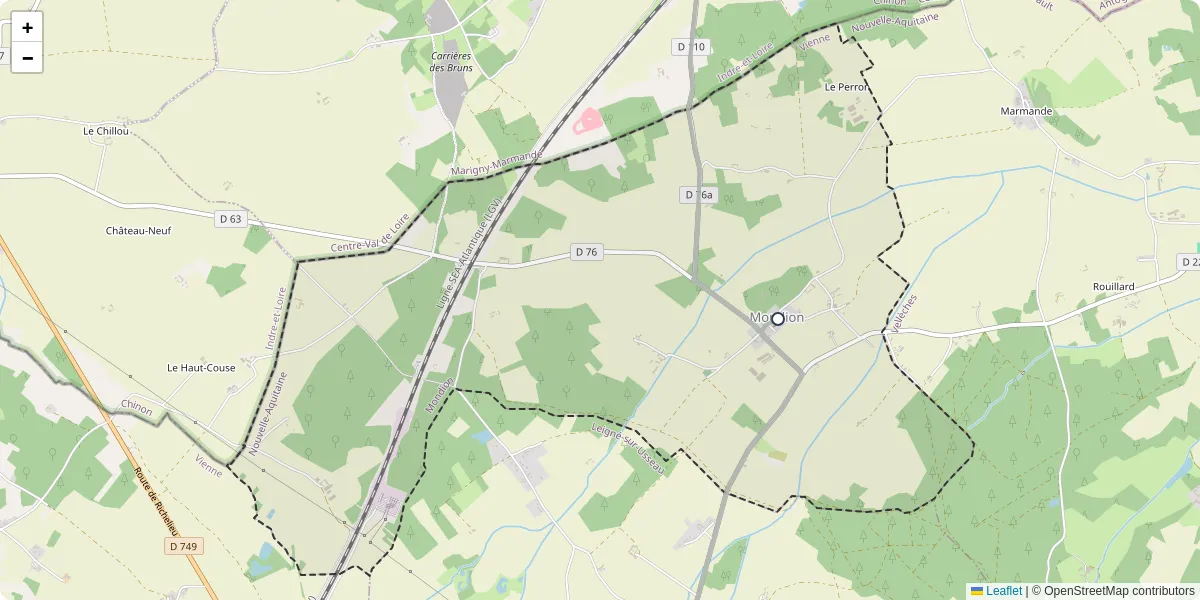 Carte du réseau de transport en commun à Mondion - lignes de bus et arrêts