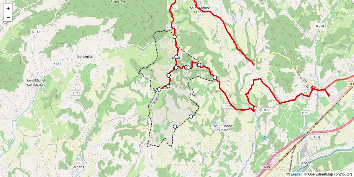 Carte du réseau de transport en commun à Montagne - lignes de bus et arrêts