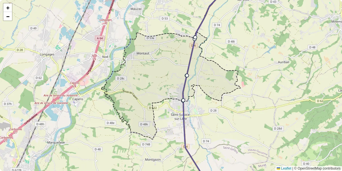 Carte du réseau de transport en commun à Montaut - lignes de bus et arrêts