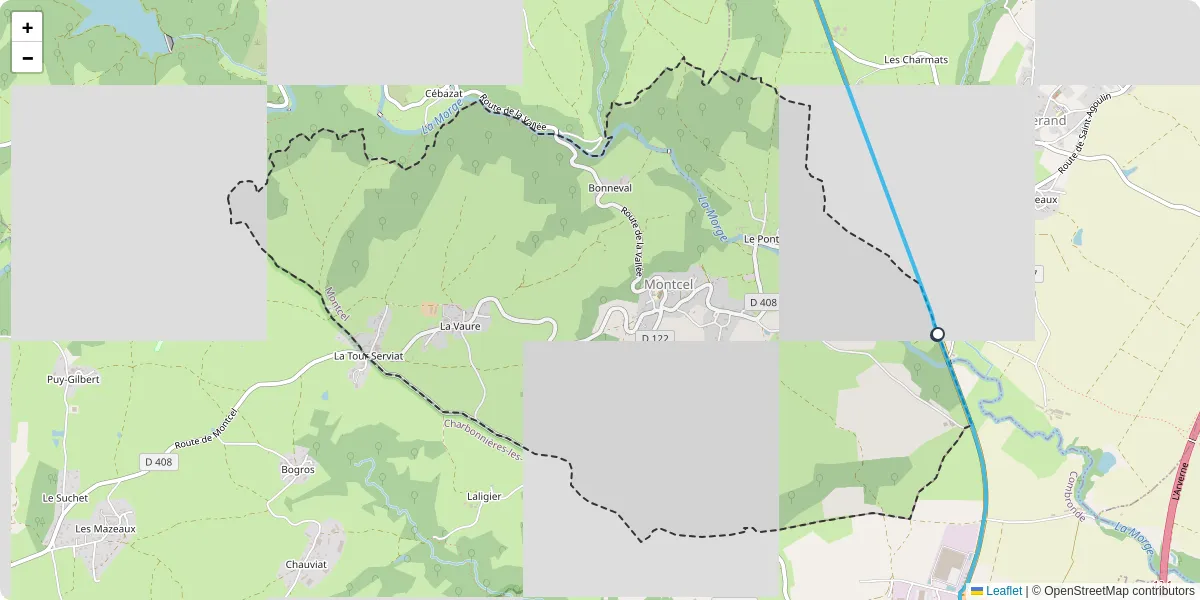 Carte du réseau de transport en commun à Montcel - lignes de bus et arrêts