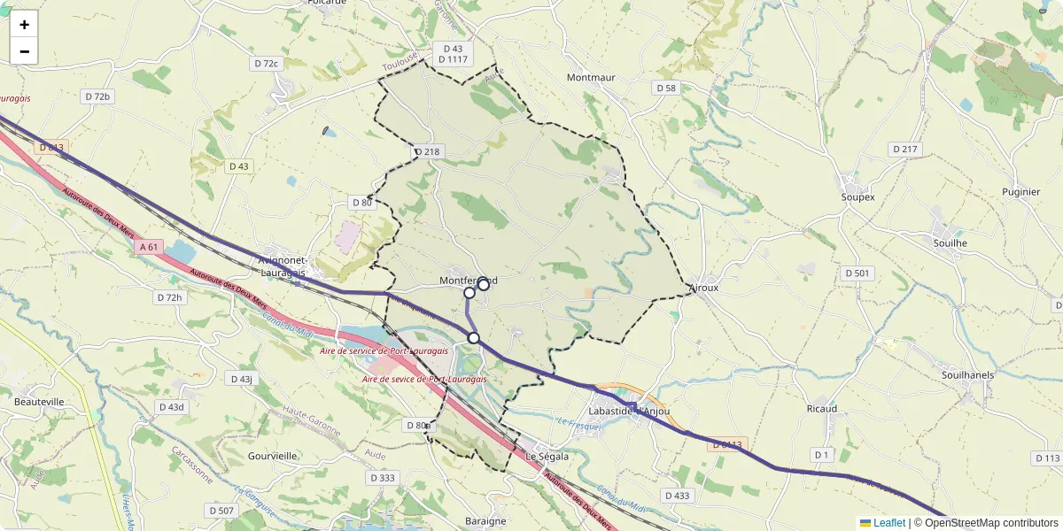 Carte du réseau de transport en commun à Montferrand - lignes de bus et arrêts