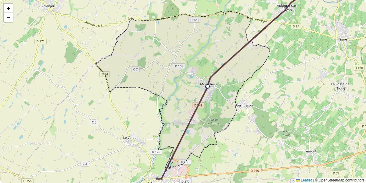 Carte du réseau de transport en commun à Montilliers - lignes de bus et arrêts