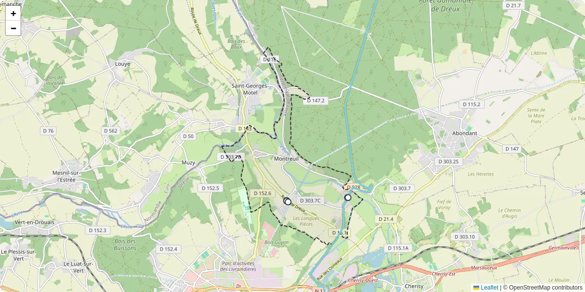 Carte du réseau de transport en commun à Montreuil - lignes de bus et arrêts
