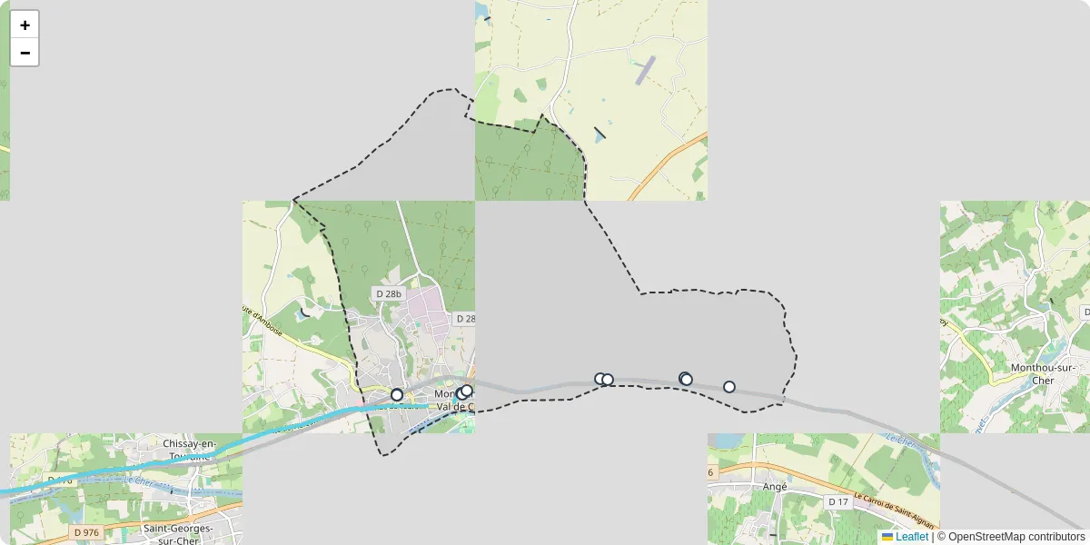 Carte du réseau de transport en commun à Montrichard Val de Cher - lignes de bus et arrêts