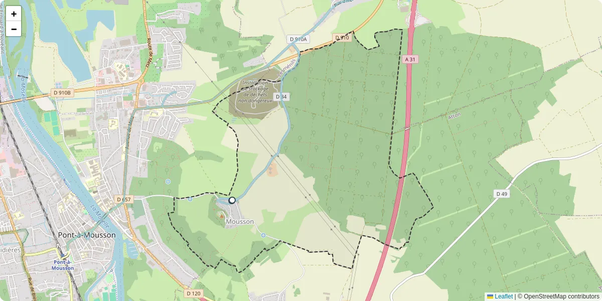 Carte du réseau de transport en commun à Mousson - lignes de bus et arrêts