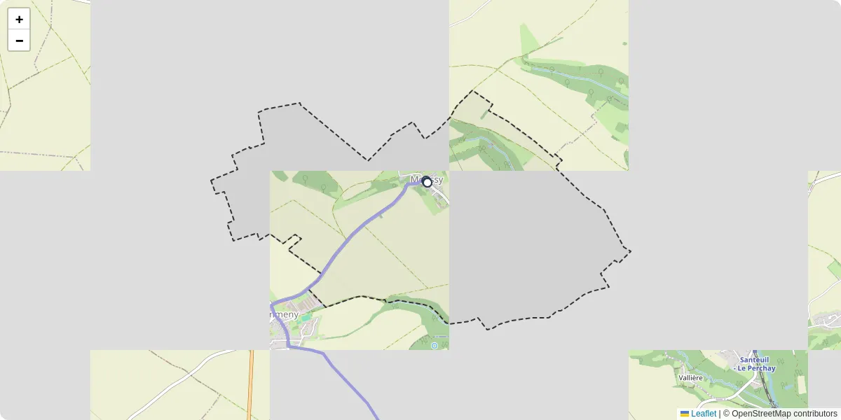 Carte du réseau de transport en commun à Moussy - lignes de bus et arrêts