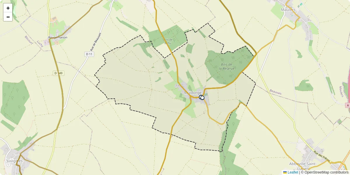 Carte du réseau de transport en commun à Muidorge - lignes de bus et arrêts