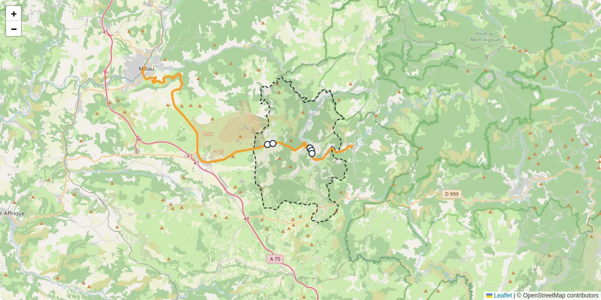 Carte du réseau de transport en commun à Nant - lignes de bus et arrêts