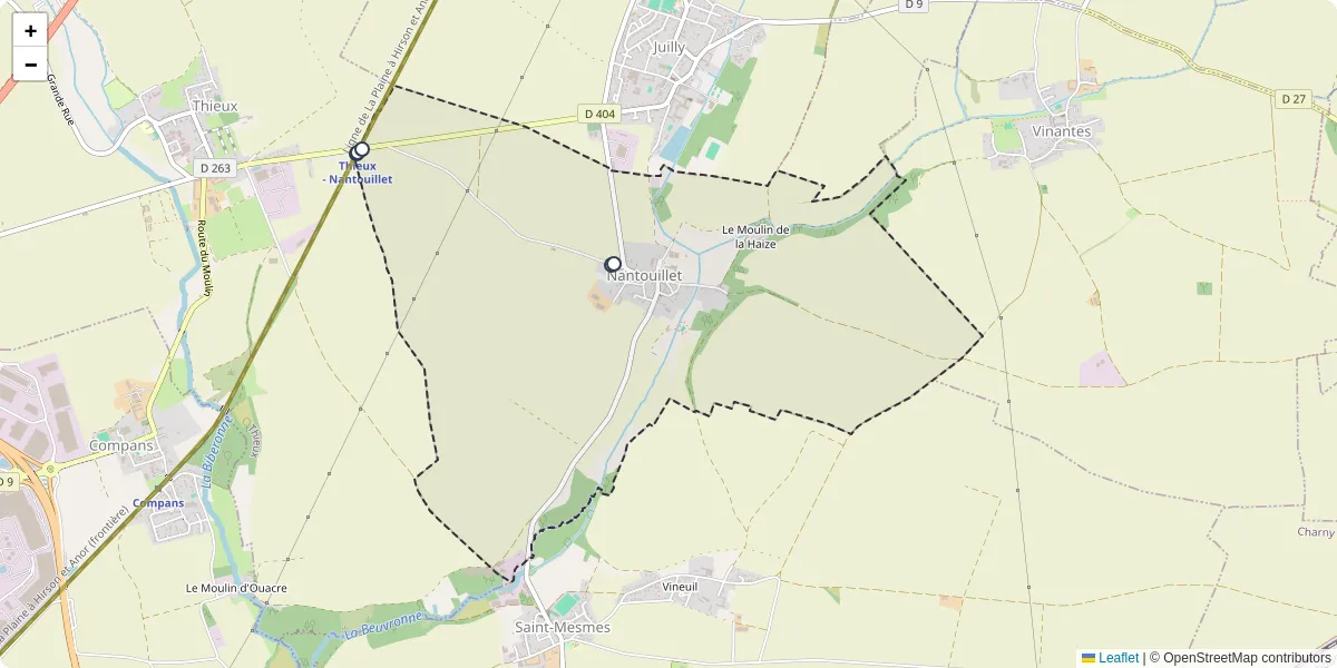 Carte du réseau de transport en commun à Nantouillet - lignes de bus et arrêts