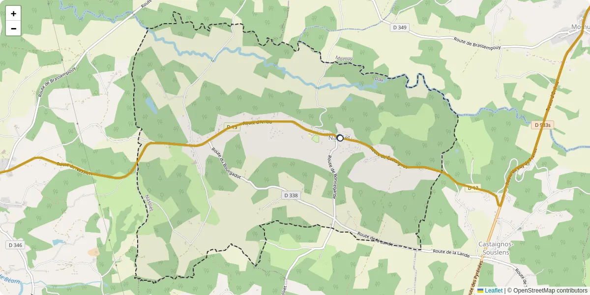 Carte du réseau de transport en commun à Nassiet - lignes de bus et arrêts