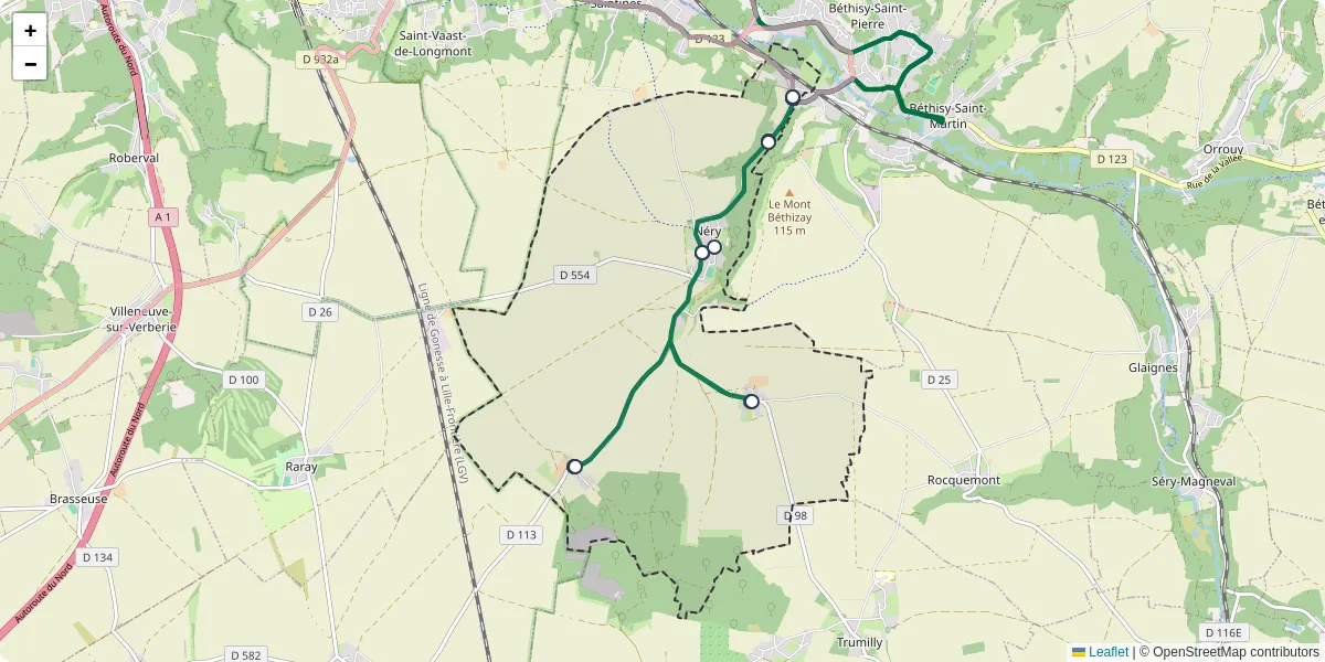 Carte du réseau de transport en commun à Néry - lignes de bus et arrêts
