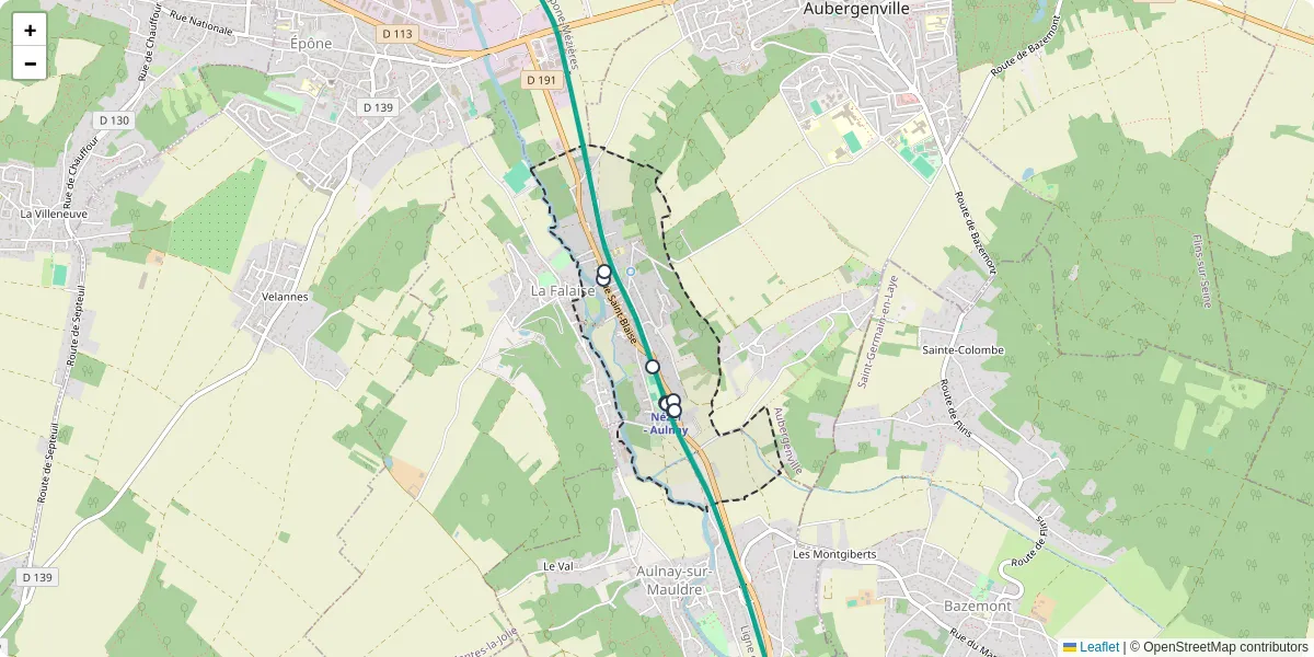 Carte du réseau de transport en commun à Nézel - lignes de bus et arrêts
