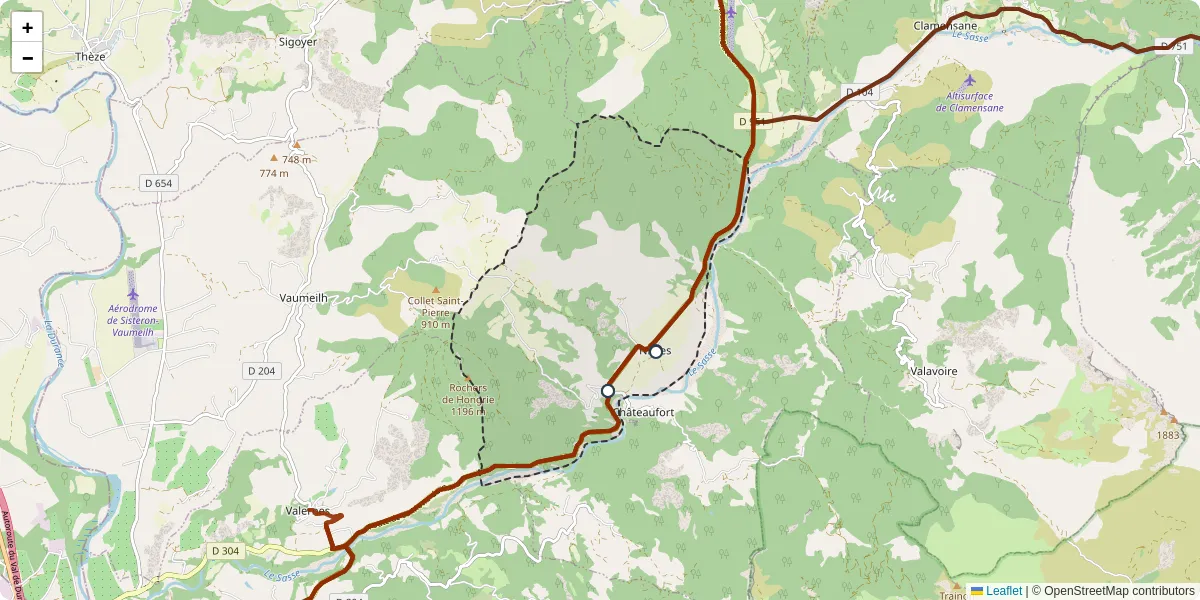 Carte du réseau de transport en commun à Nibles - lignes de bus et arrêts