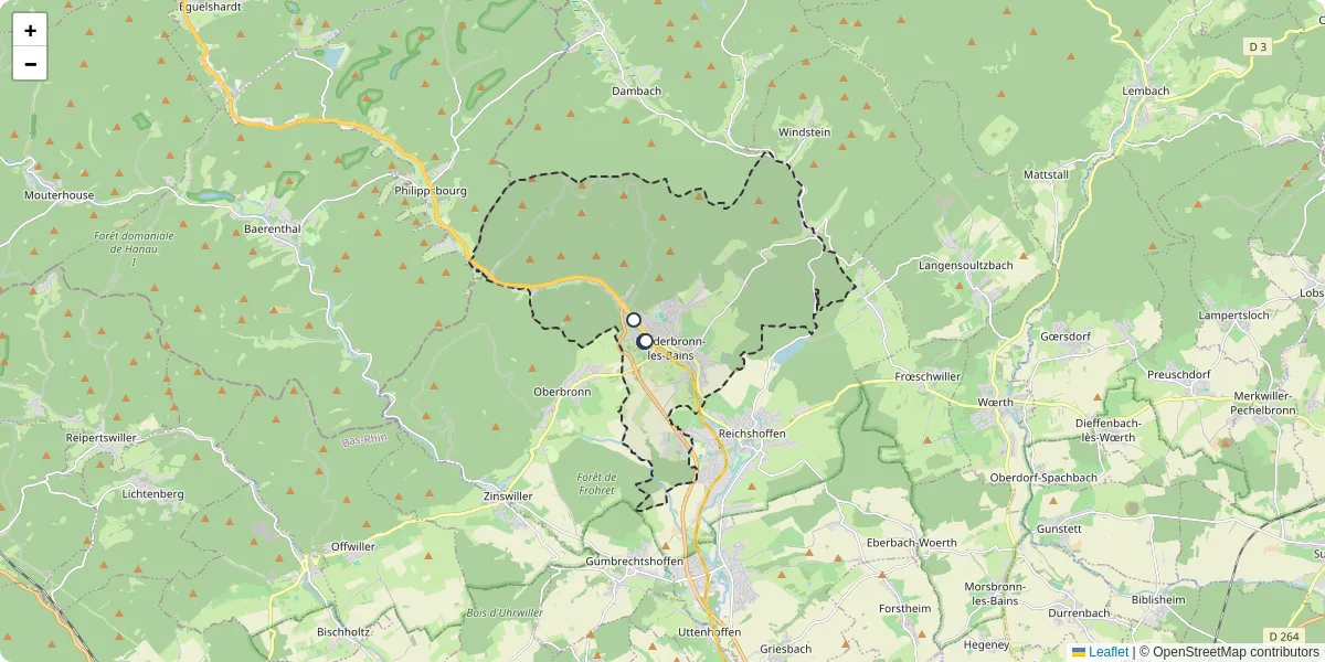 Carte du réseau de transport en commun à Niederbronn-les-Bains - lignes de bus et arrêts