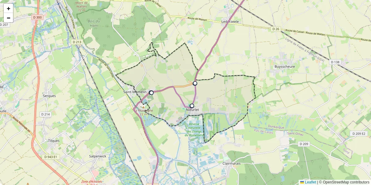 Carte du réseau de transport en commun à Nieurlet - lignes de bus et arrêts