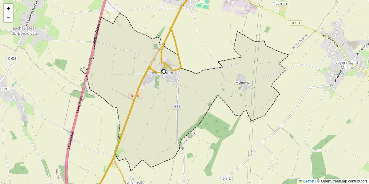 Carte du réseau de transport en commun à Noirémont - lignes de bus et arrêts