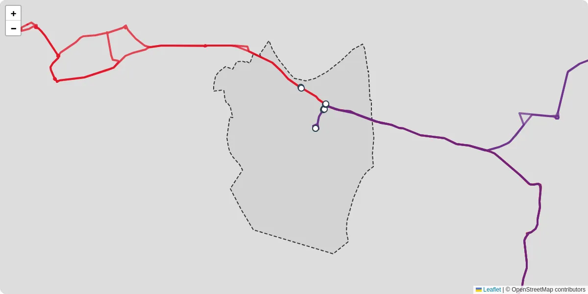Carte du réseau de transport en commun à Noisy-sur-Oise - lignes de bus et arrêts