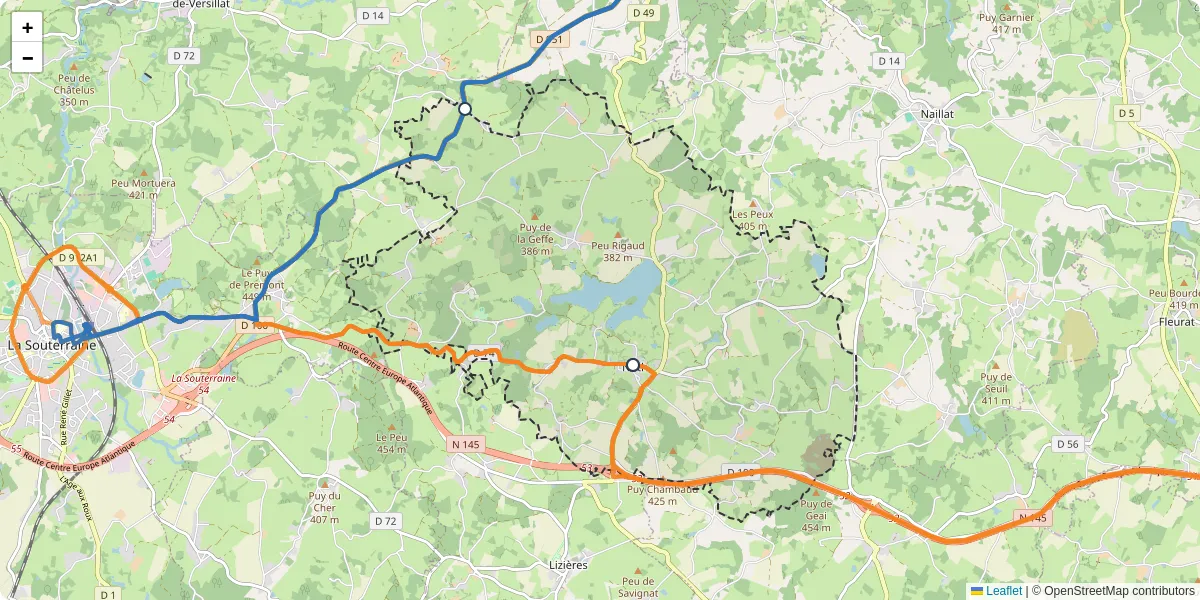 Carte du réseau de transport en commun à Noth - lignes de bus et arrêts