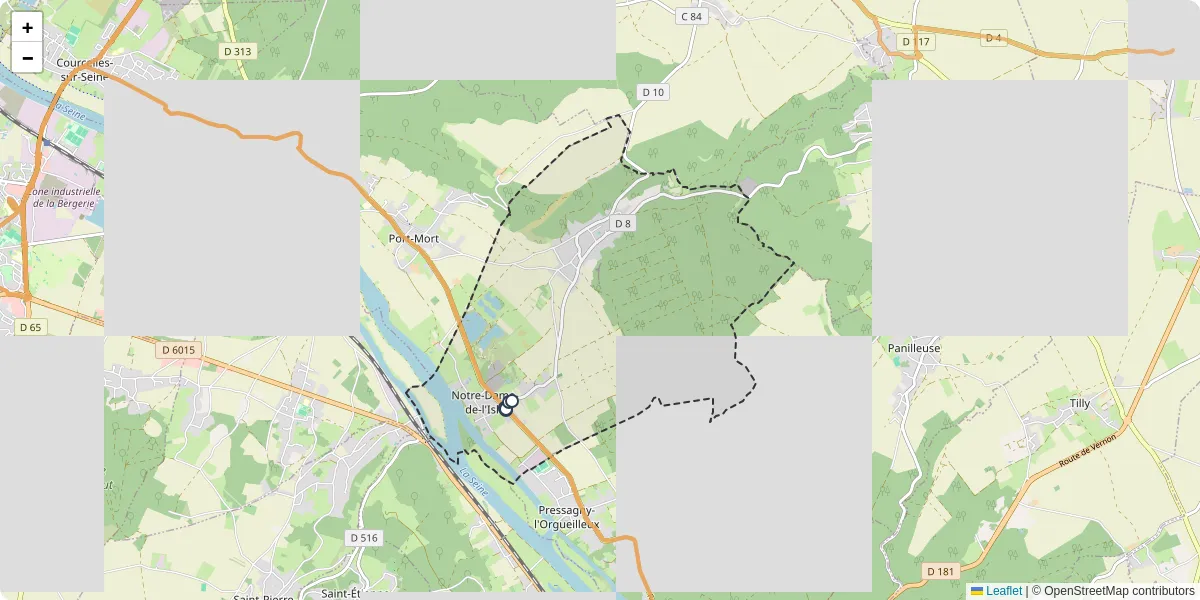 Carte du réseau de transport en commun à Notre-Dame-de-l'Isle - lignes de bus et arrêts