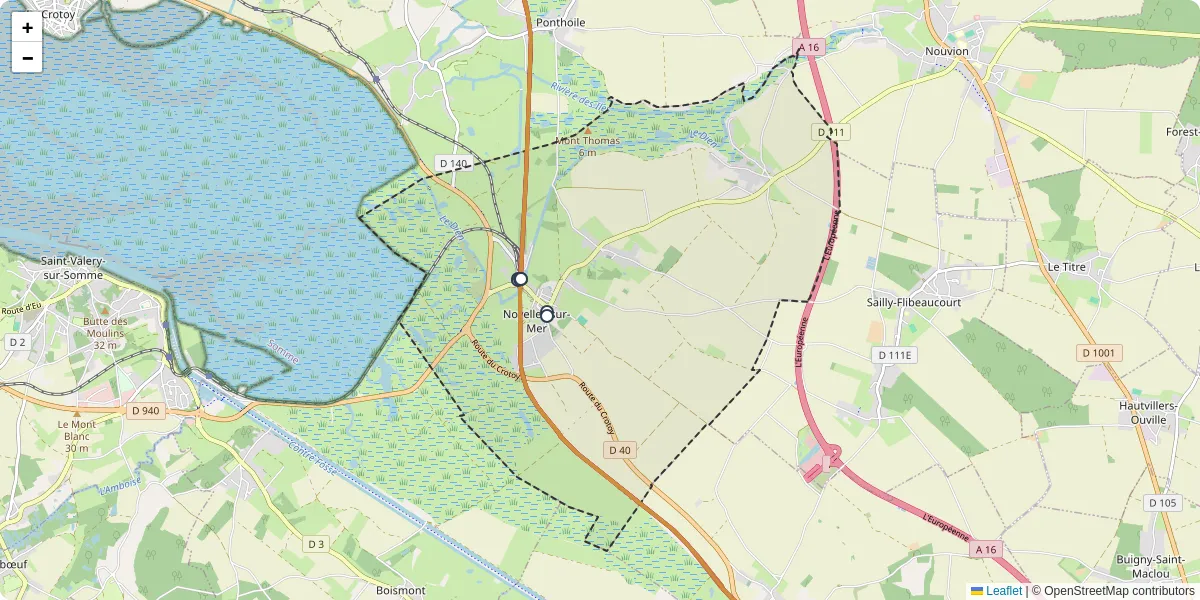 Carte du réseau de transport en commun à Noyelles-sur-Mer - lignes de bus et arrêts