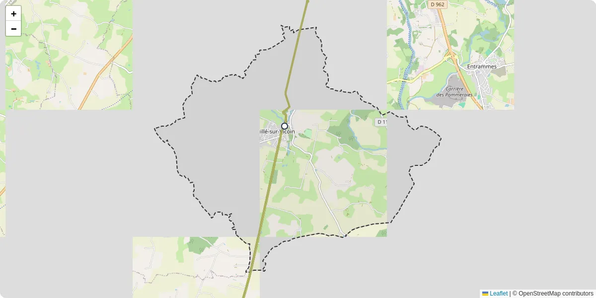 Carte du réseau de transport en commun à Nuillé-sur-Vicoin - lignes de bus et arrêts