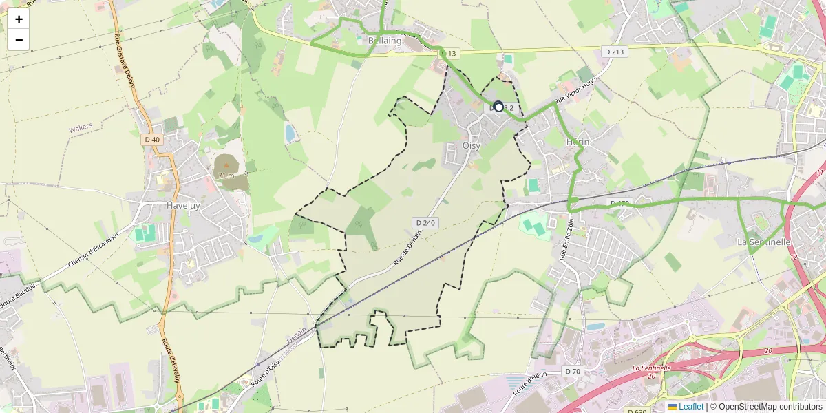 Carte du réseau de transport en commun à Oisy - lignes de bus et arrêts