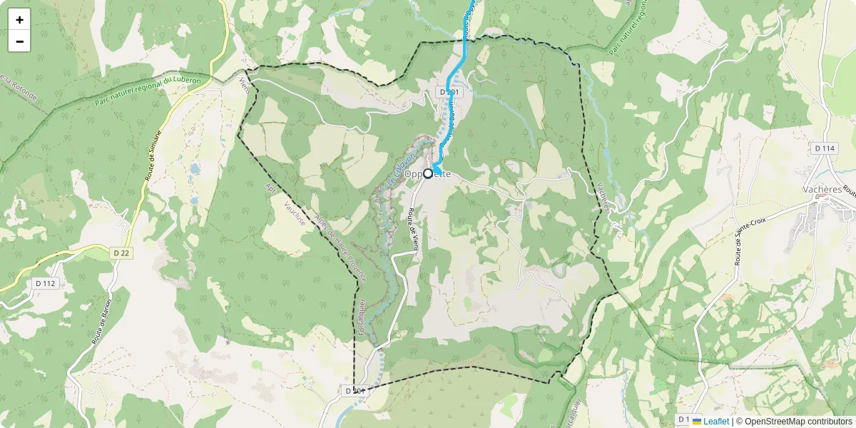Carte du réseau de transport en commun à Oppedette - lignes de bus et arrêts