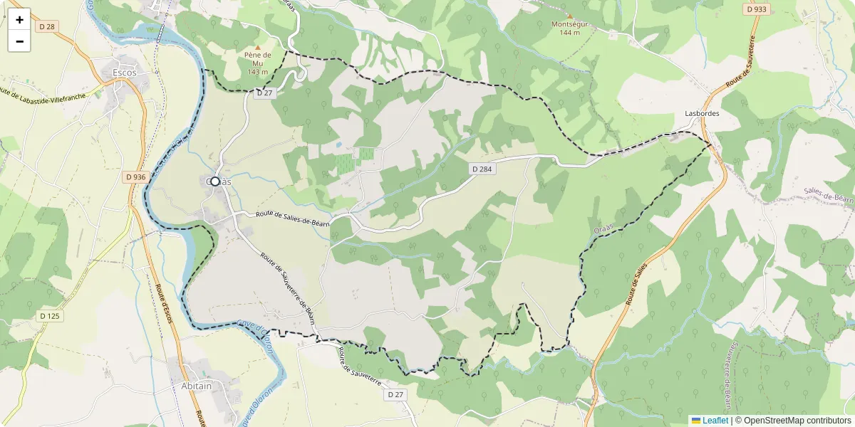 Carte du réseau de transport en commun à Oraàs - lignes de bus et arrêts