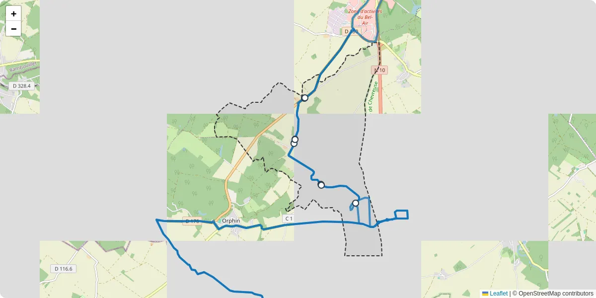 Carte du réseau de transport en commun à Orcemont - lignes de bus et arrêts