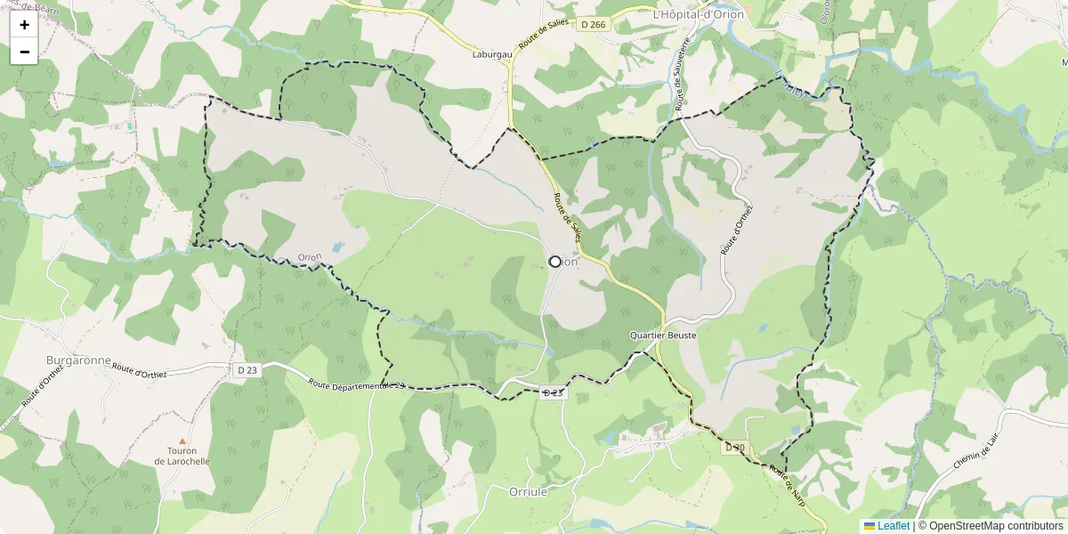 Carte du réseau de transport en commun à Orion - lignes de bus et arrêts