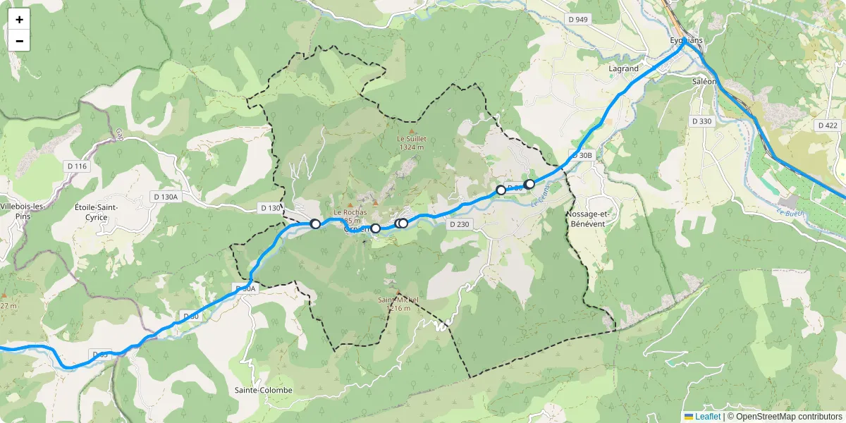 Carte du réseau de transport en commun à Orpierre - lignes de bus et arrêts