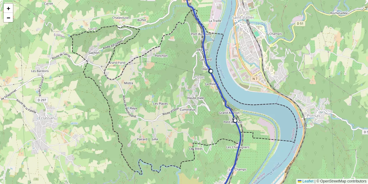 Carte du réseau de transport en commun à Ozon - lignes de bus et arrêts