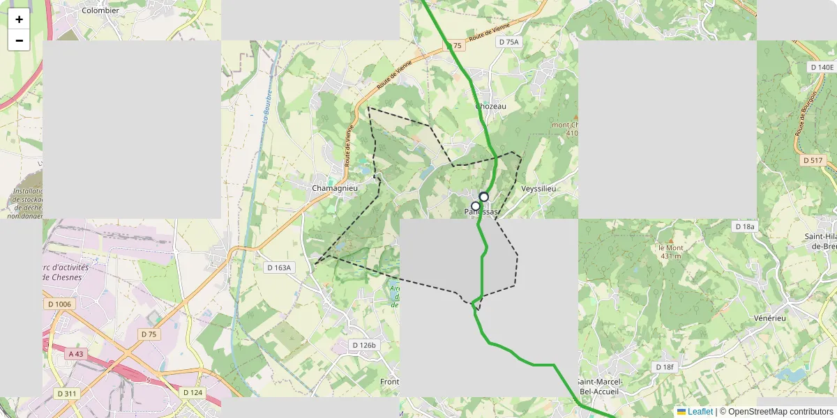 Carte du réseau de transport en commun à Panossas - lignes de bus et arrêts