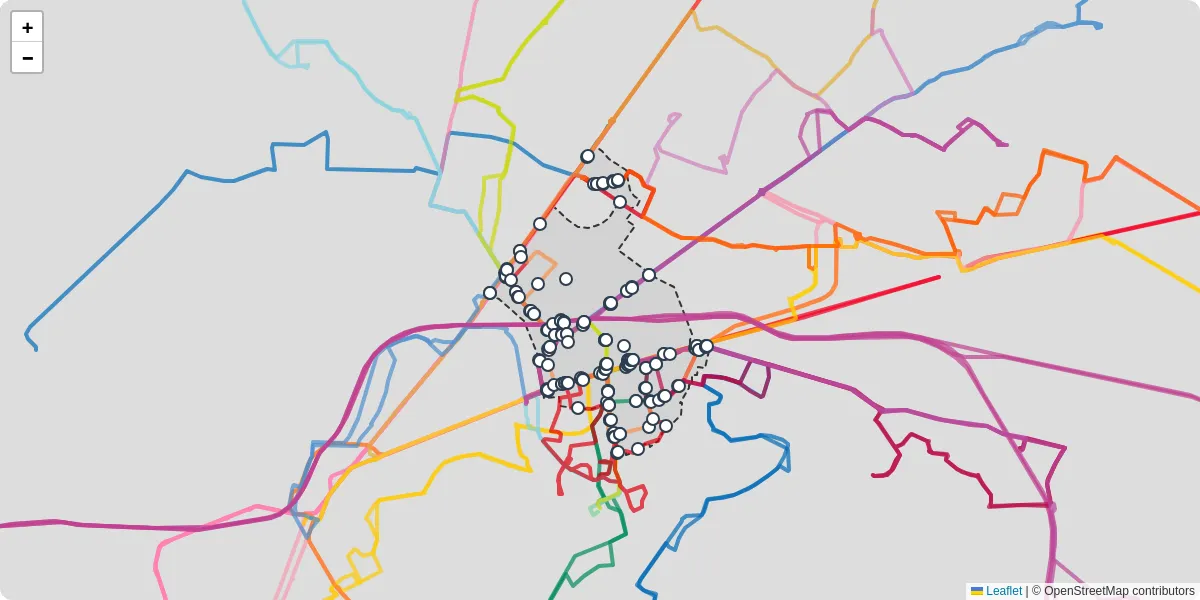 Carte du réseau de transport en commun à Pantin - lignes de bus et arrêts