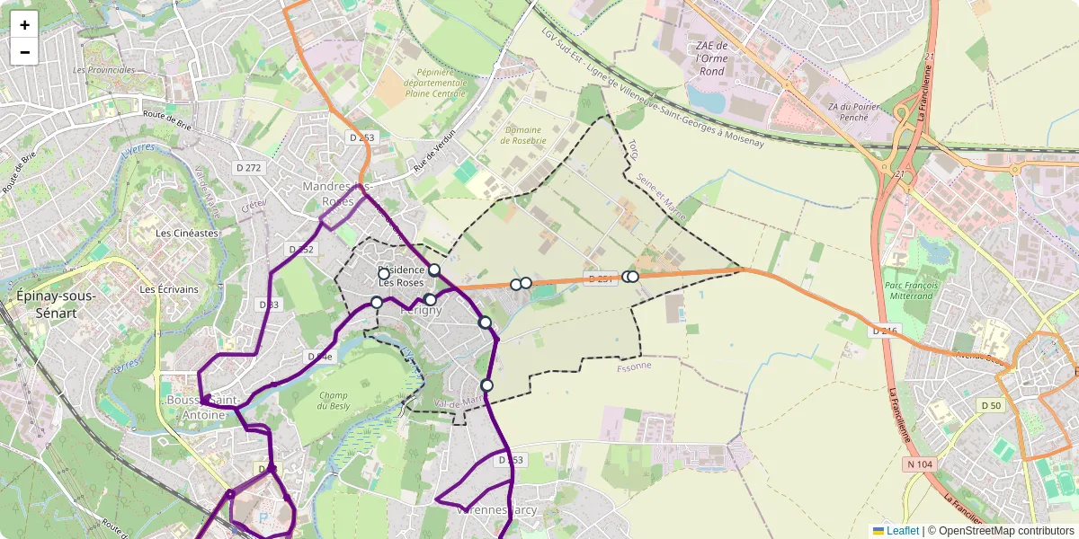 Carte du réseau de transport en commun à Périgny - lignes de bus et arrêts