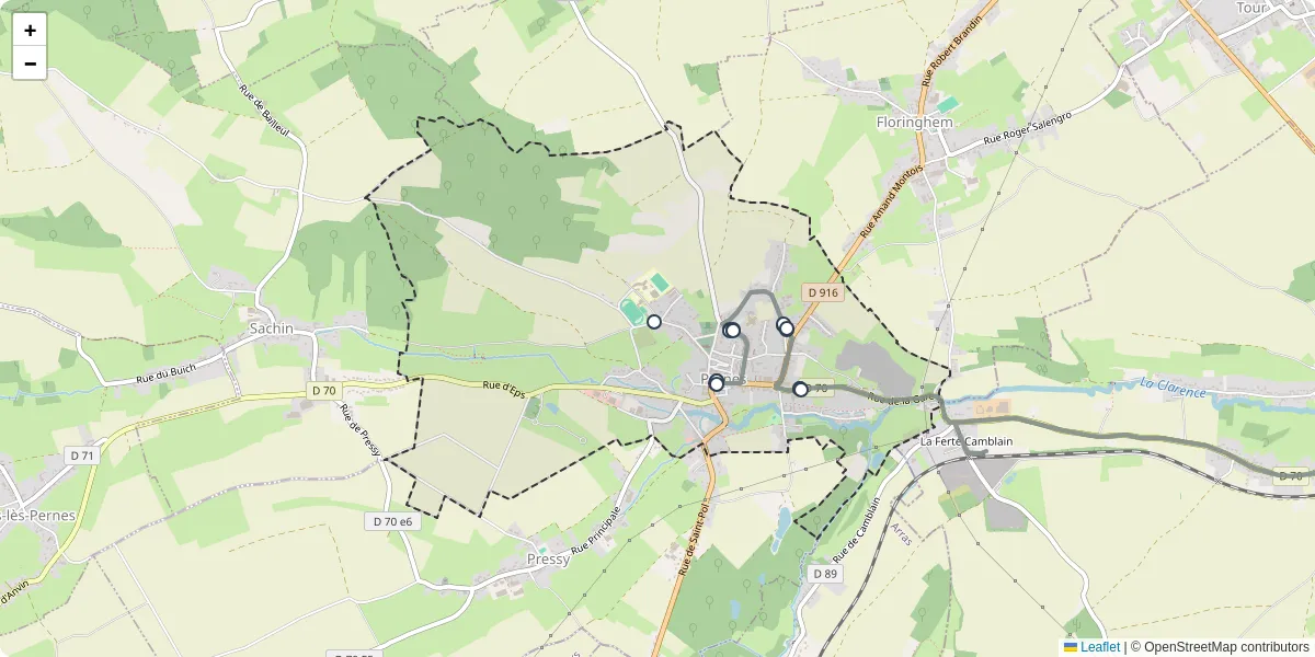 Carte du réseau de transport en commun à Pernes - lignes de bus et arrêts