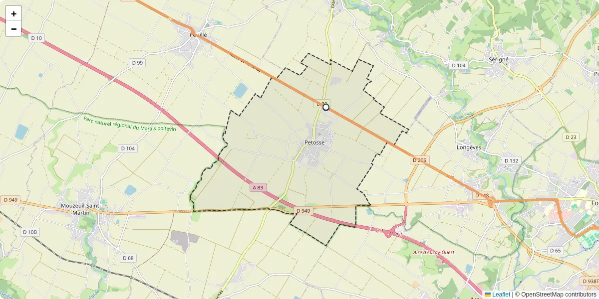 Carte du réseau de transport en commun à Petosse - lignes de bus et arrêts