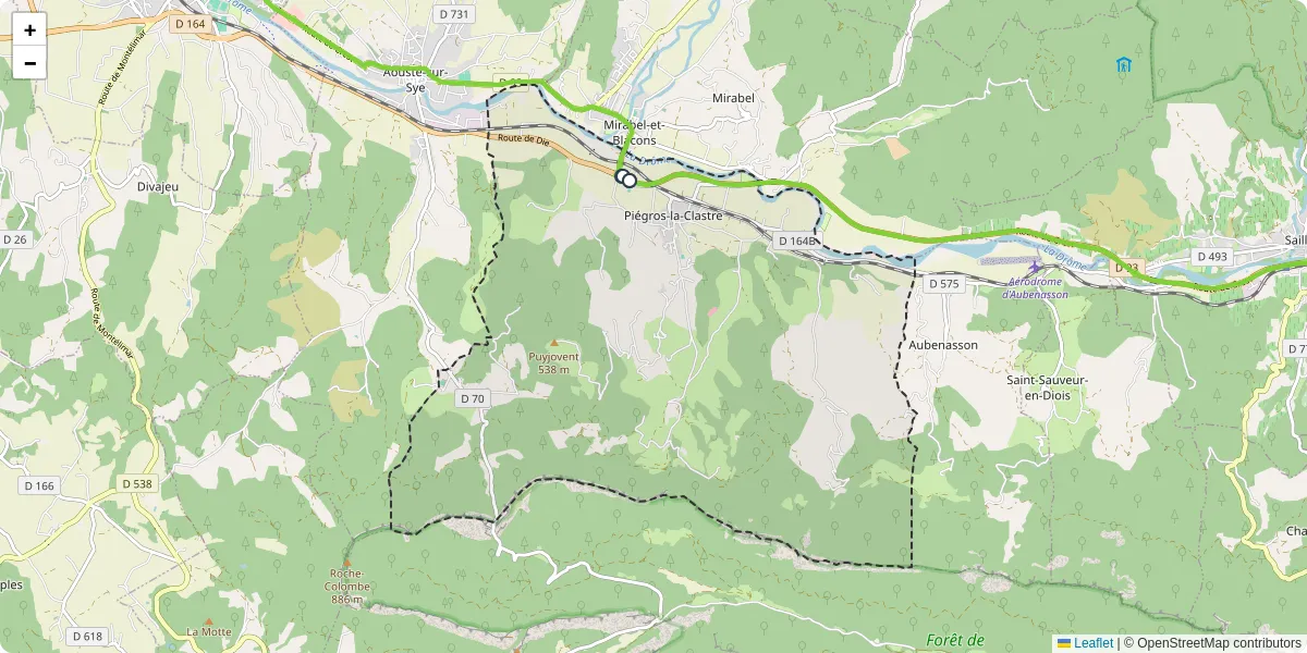 Carte du réseau de transport en commun à Piégros-la-Clastre - lignes de bus et arrêts